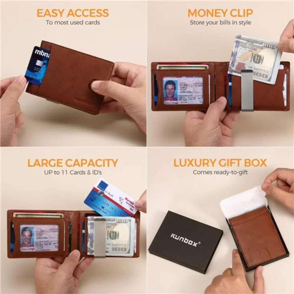 New Slim Novelty Wallets for Men RFID Blocking 11 Card Holder Minimalist